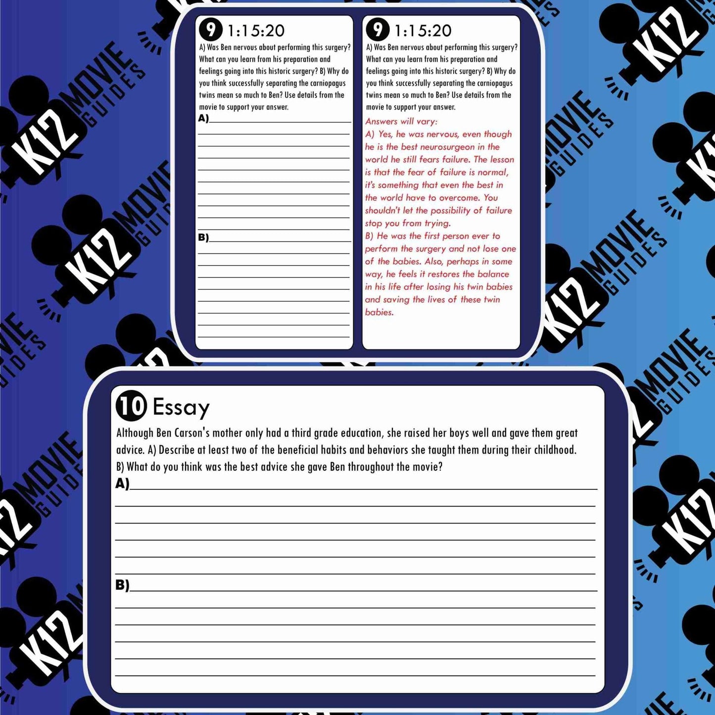 Gifted Hands: The Ben Carson Story Movie Guide | Worksheet (TV - 2009) Sample