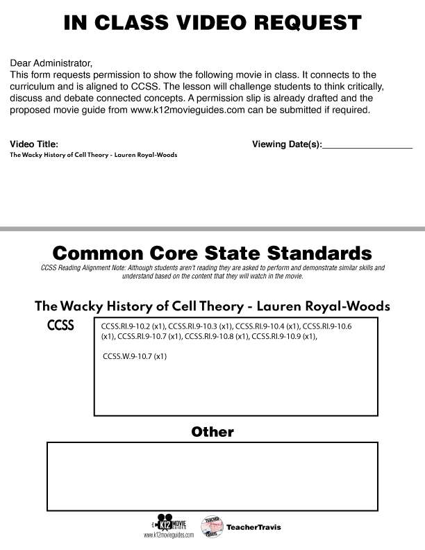 The Wacky History of Cell Theory YouTube Guide Sample
