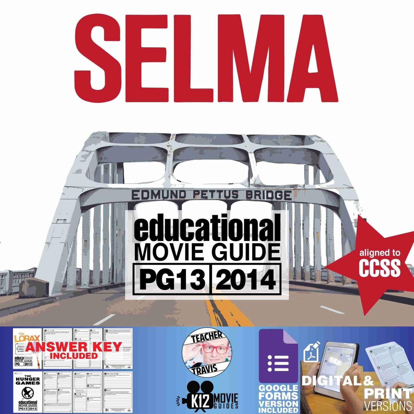 Selma Movie Guide | Questions | Worksheet | Google Forms (PG13 - 2014) Cover