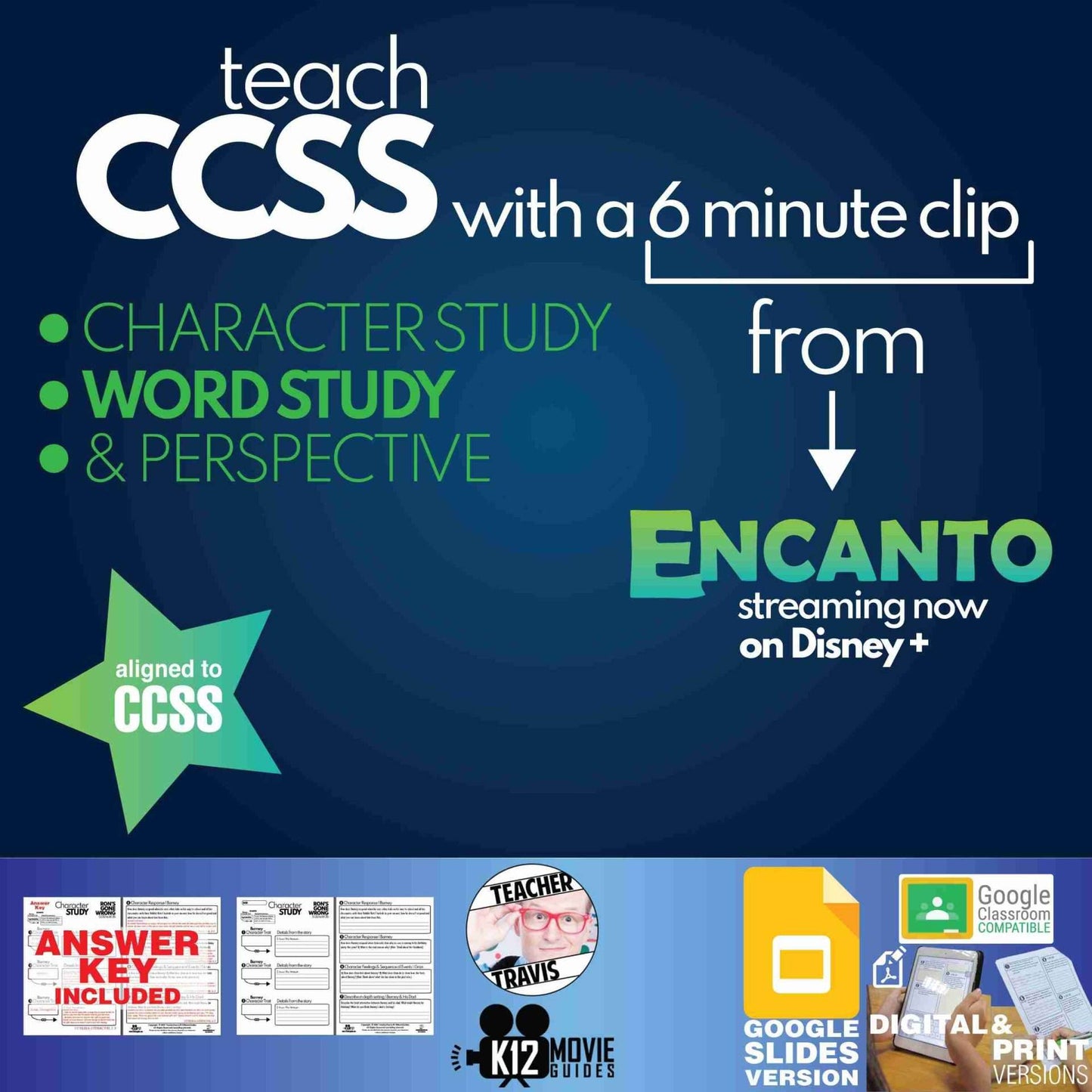 Teach CCSS with a 6 minute clip from Encanto (2021) | Character Study | Cover