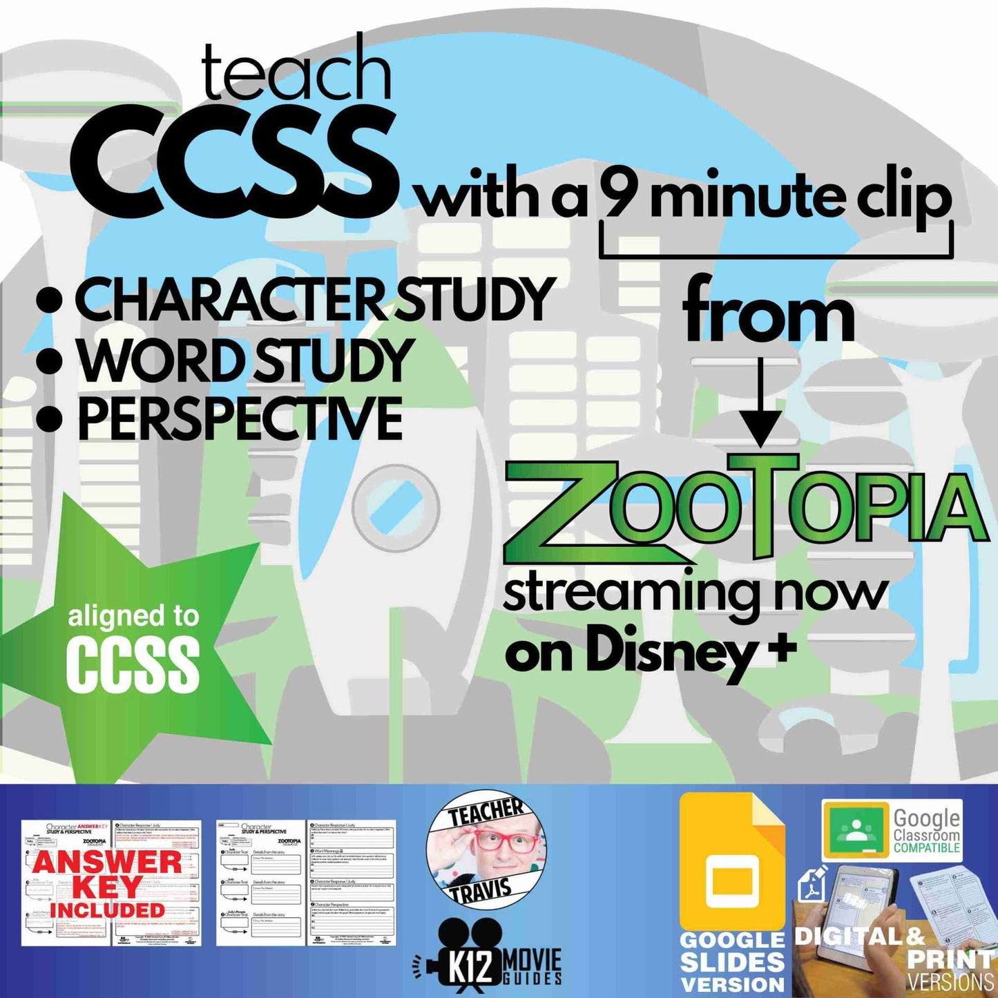 Teach CCSS | Character Study | Perspective with short clip from Zootopia (2016) | Cover