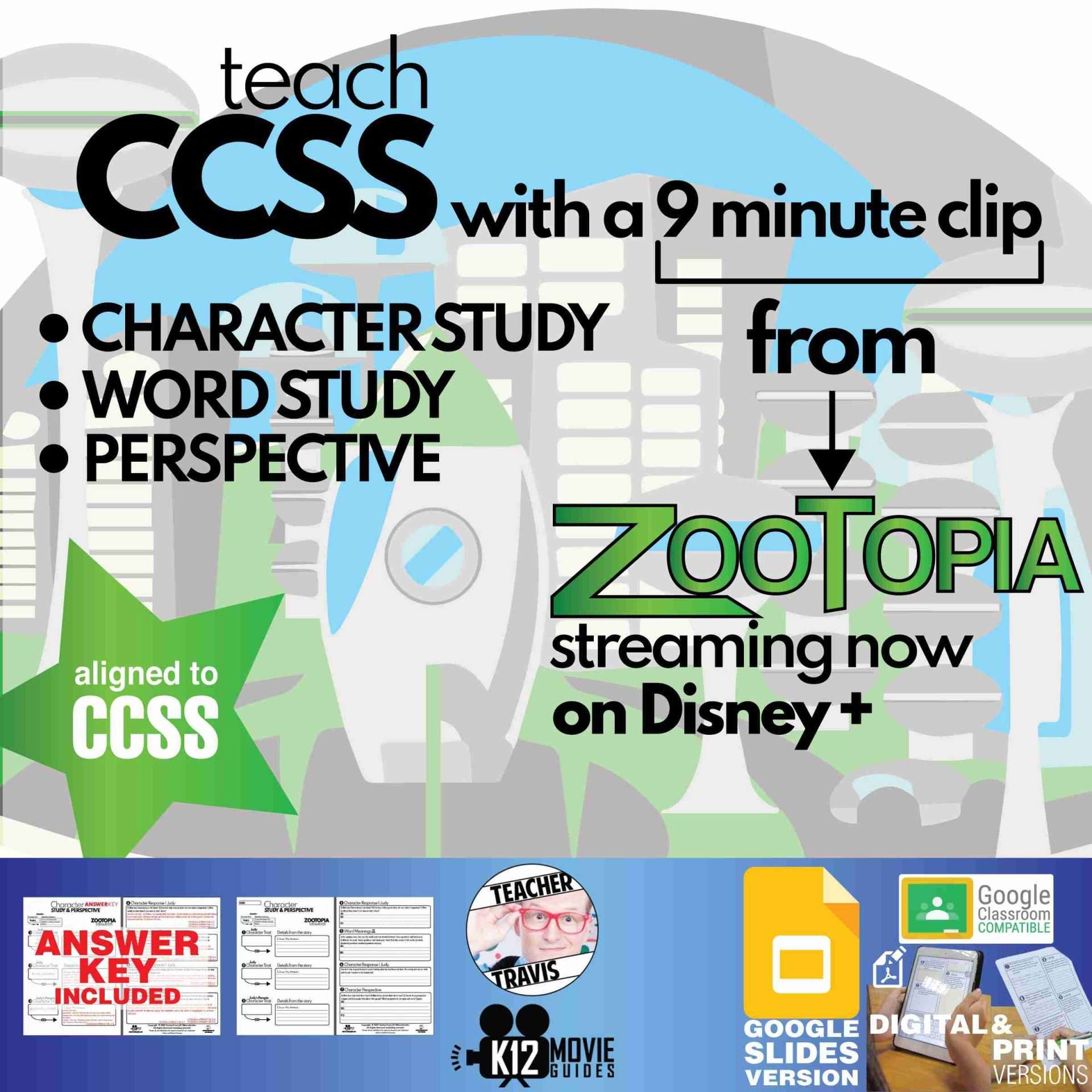 Teach CCSS | Character Study | Perspective with short clip from Zootopia (2016) | Cover