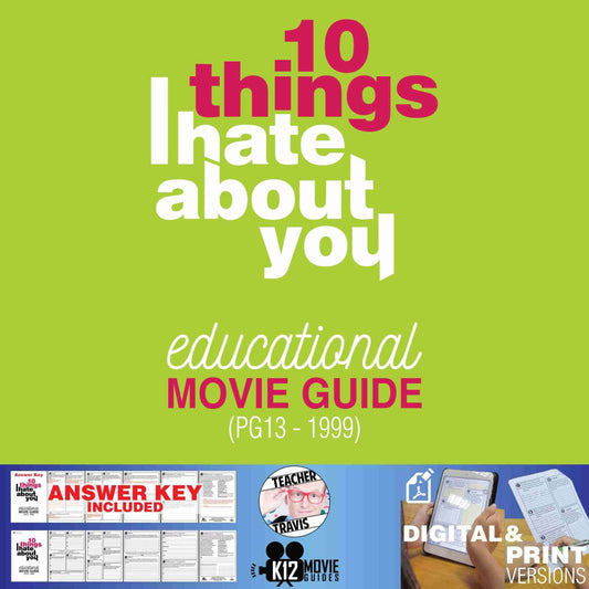 10 Things I Hate About You Movie Guide | Questions | Worksheet (PG13 - 1999) Cover