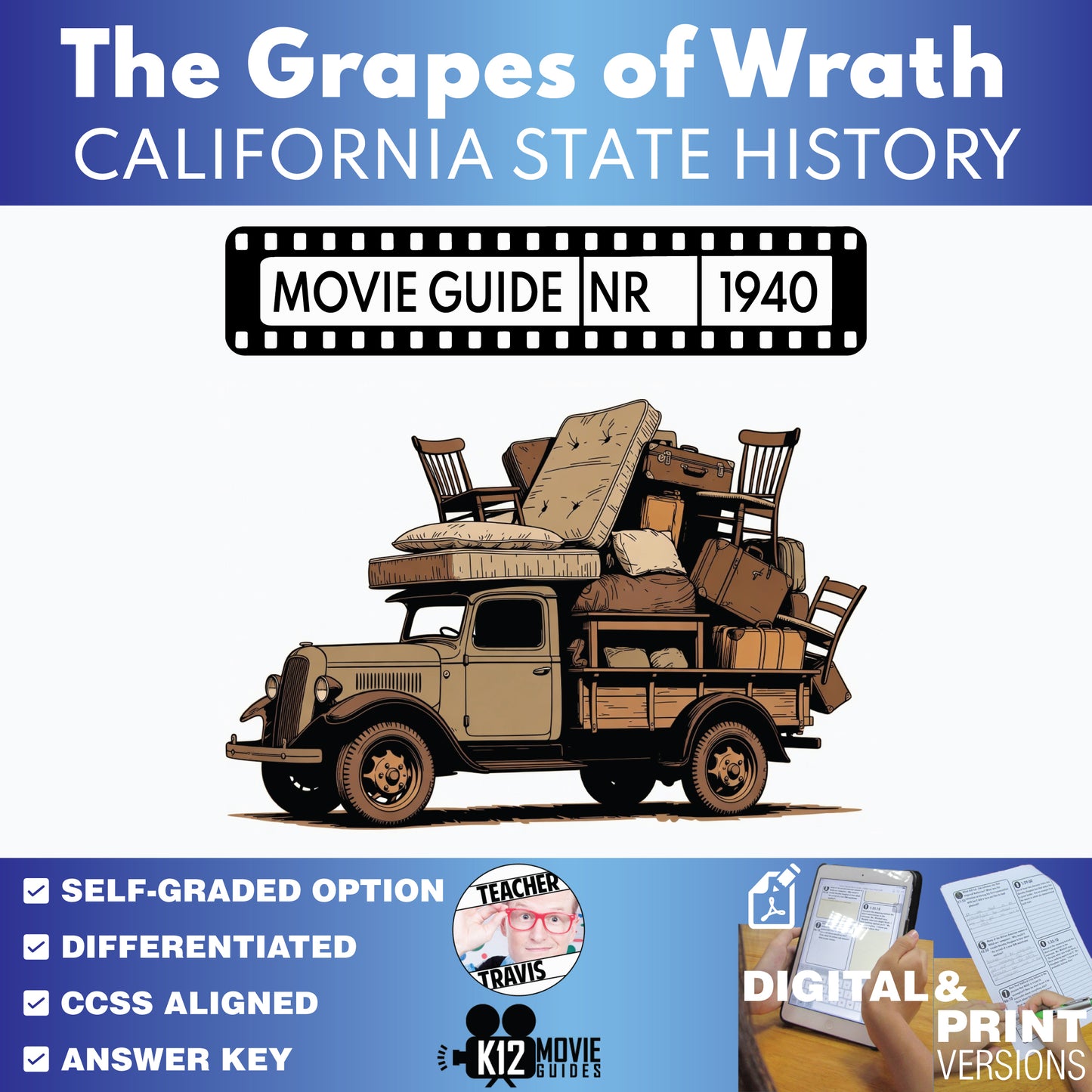 California State History: The Grapes of Wrath Film Quiz & Movie Guide Questions (NR - 1940)