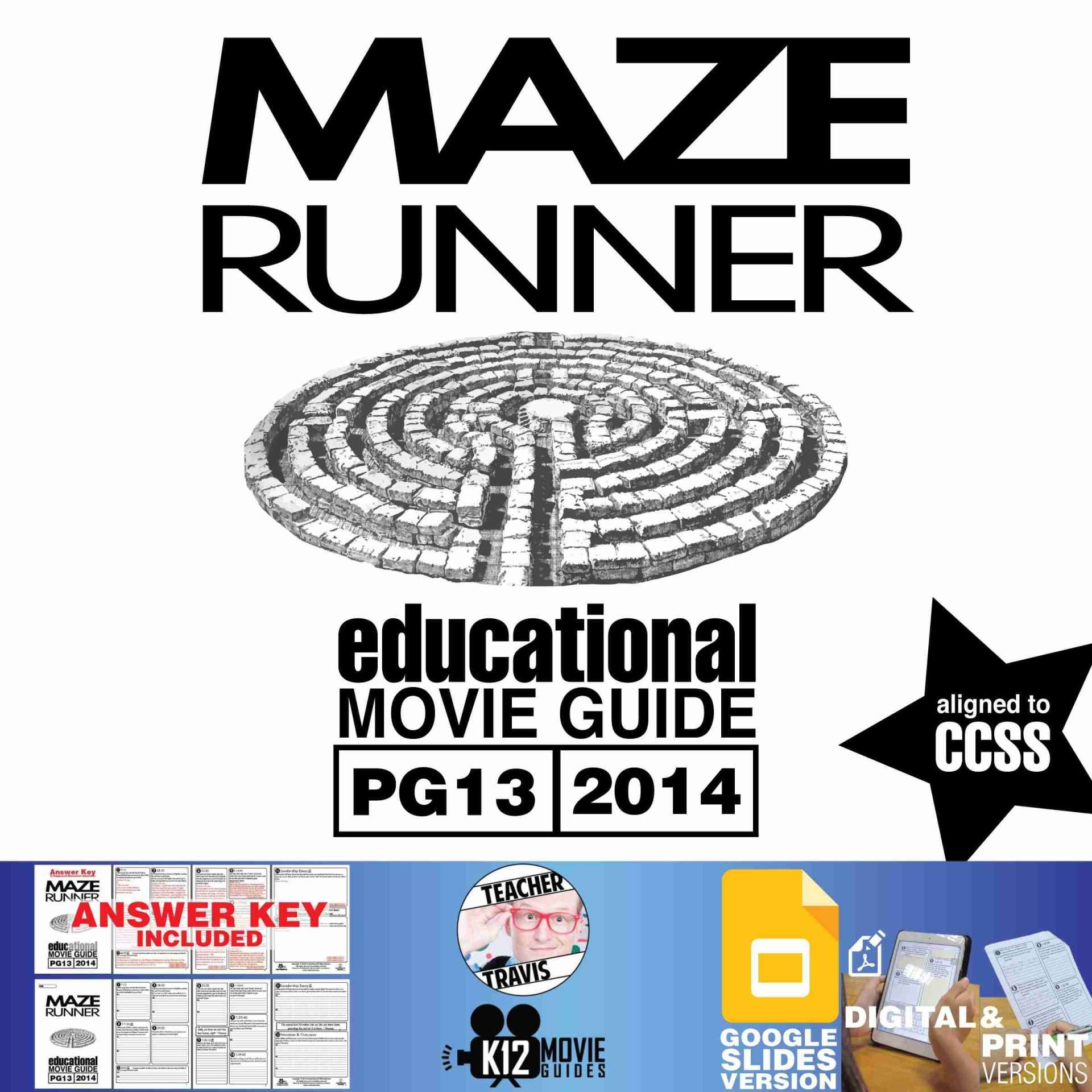 The Maze Runner Movie Guide | Questions | Worksheet (PG13 - 2014) Cover