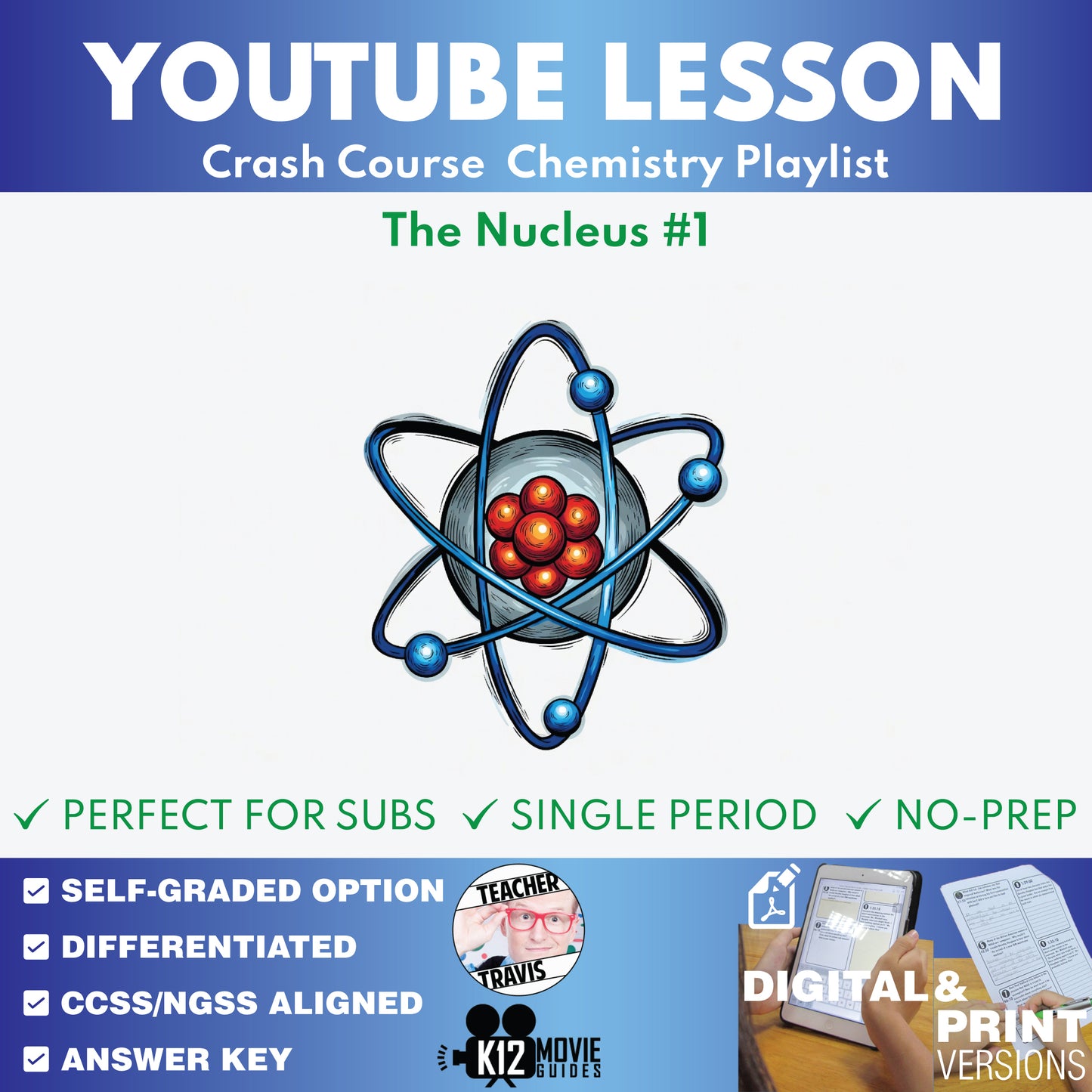 Crash Course - The Nucleus: Crash Course Chemistry #1 - YouTube Video Lesson