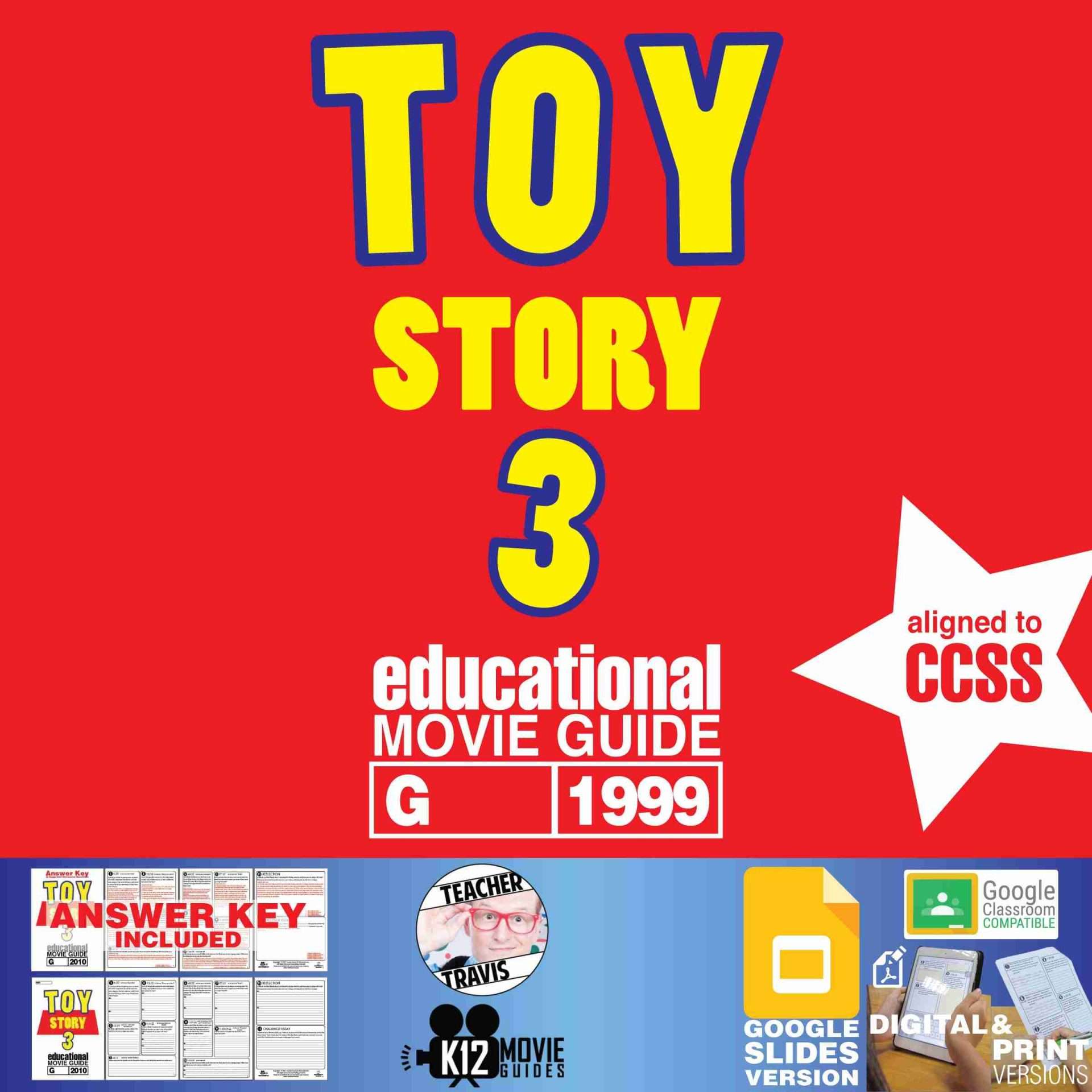 Toy Story 3 Movie Guide | Worksheet | Questions | Google Classroom (G - 2010) Cover