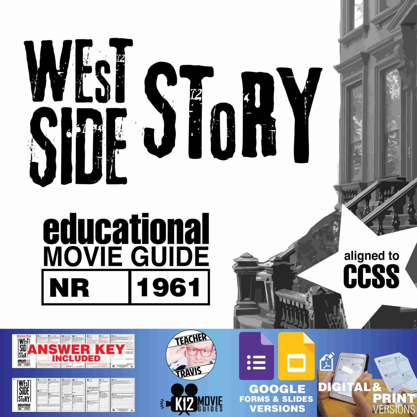 West Side Story Movie Guide | Questions | Worksheet | Google Formats (NR - 1961) Cover
