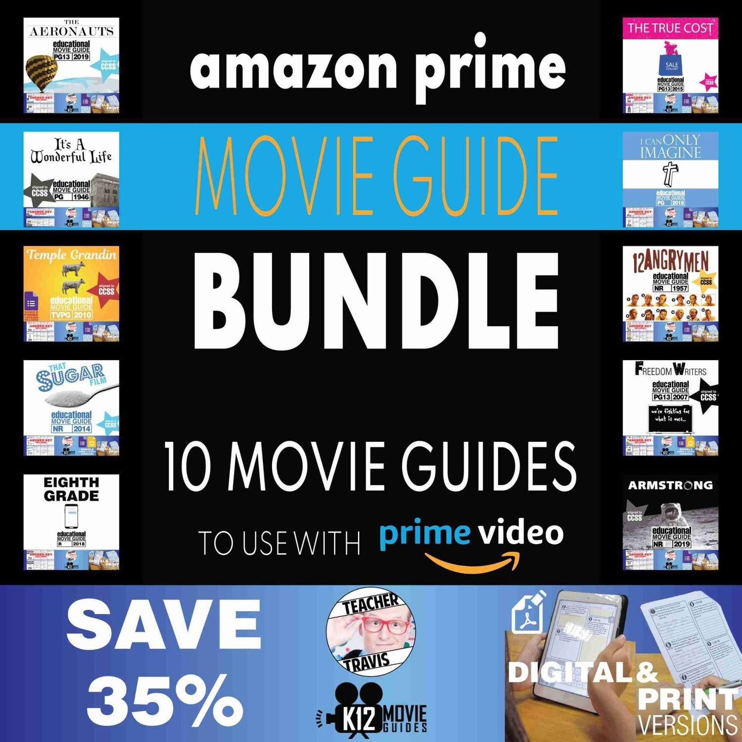 Amazon Prime Bundle: 10 Movie Guides (Grades 7–10)
