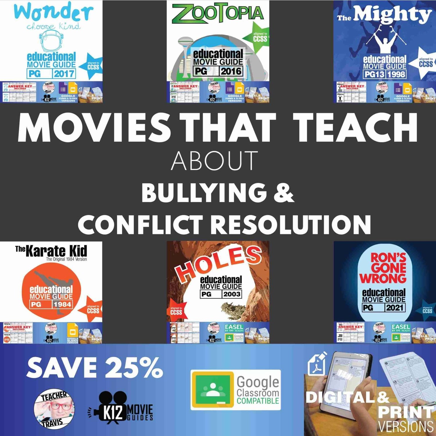 Bullying and Conflict Resolution Movie Guide Collection (6 Films)