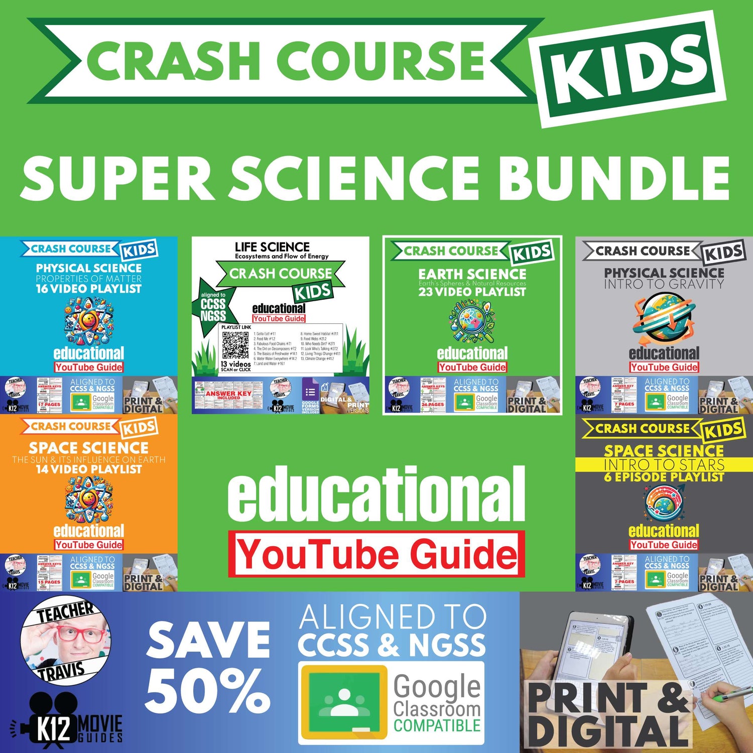 Crash Course Kids Super Science Bundle Collection (78 YouTube Guides)