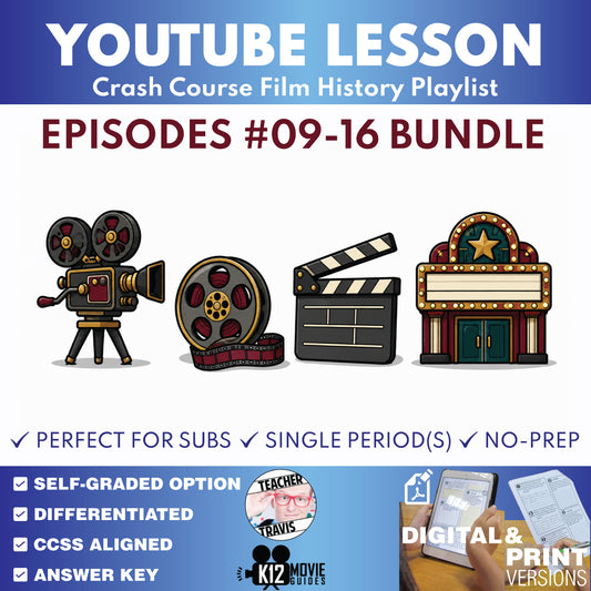 Crash Course Film History #9-#16 Video Lesson Set | Hollywood, World Cinema & Documentary