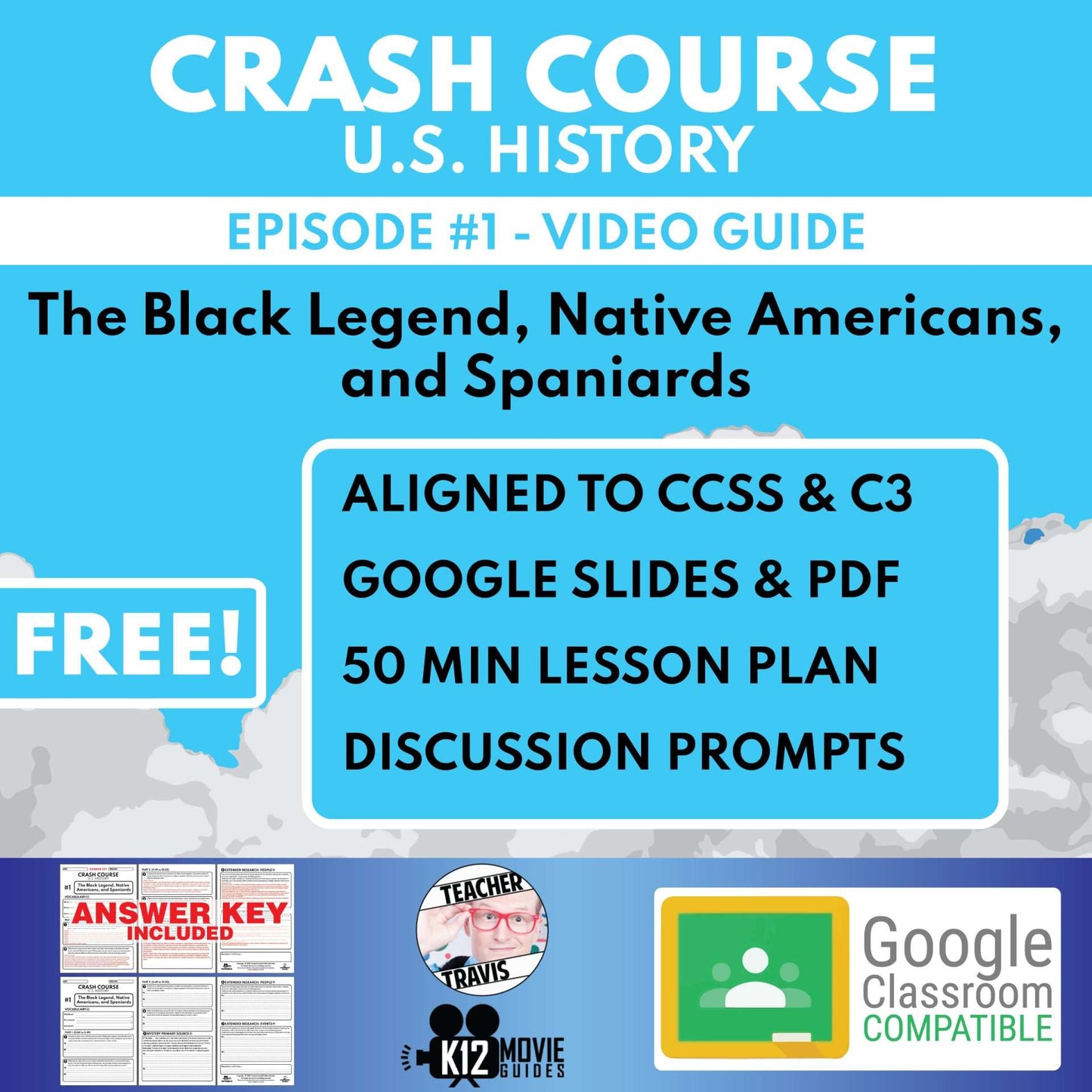 FREE! Crash Course U.S. History | E01 The Black Legend, Native Americans...Cover