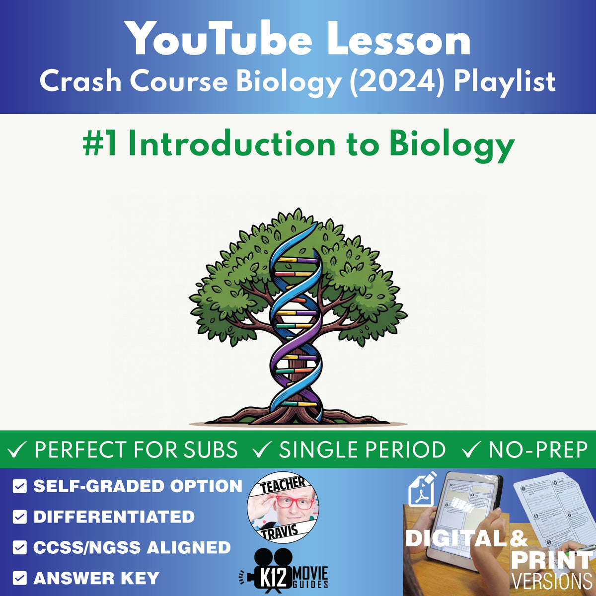 Introduction to Biology #1 | Crash Course Biology (2024) YouTube Video Lesson cover image