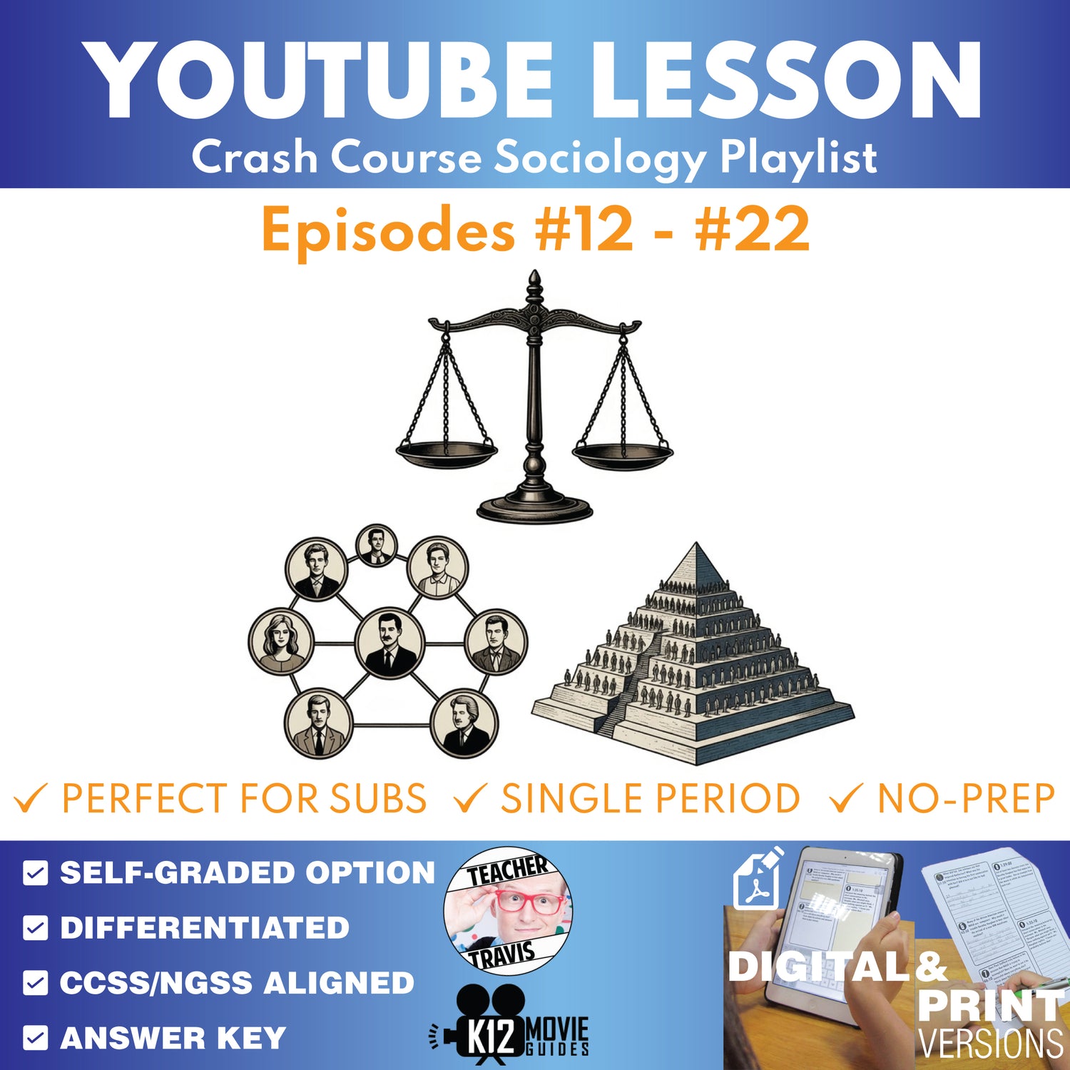 Crash Course Sociology #12-#22 Video Lesson Set | Socialization, Groups & Stratification cover image