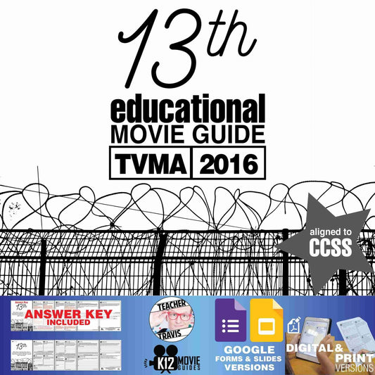 13th Documentary Movie Guide | Questions | Worksheet | Google Form (TVMA - 2016) Cover