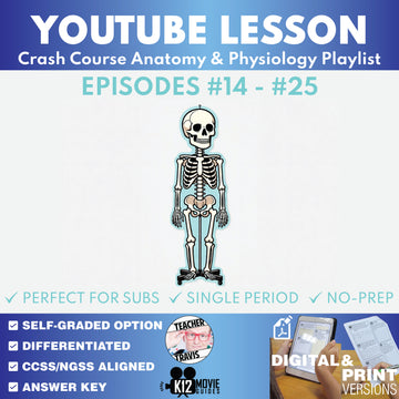 Crash Course Anatomy & Physiology #14-#25 Video Lesson Set | Senses, Muscles, Hormones & Heart