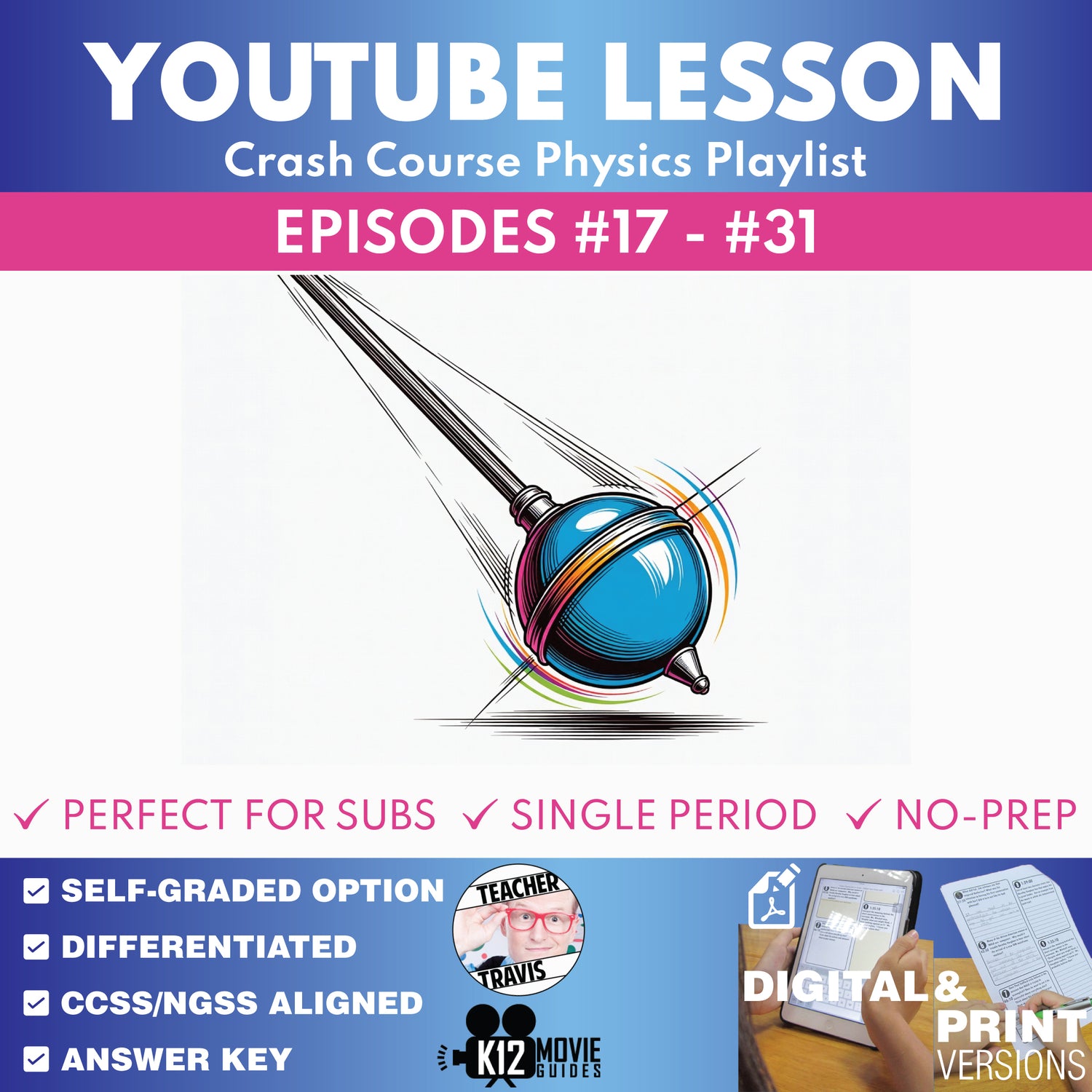 Crash Course Physics #17-#31 Video Lesson Set | Waves, Heat & Circuits cover image