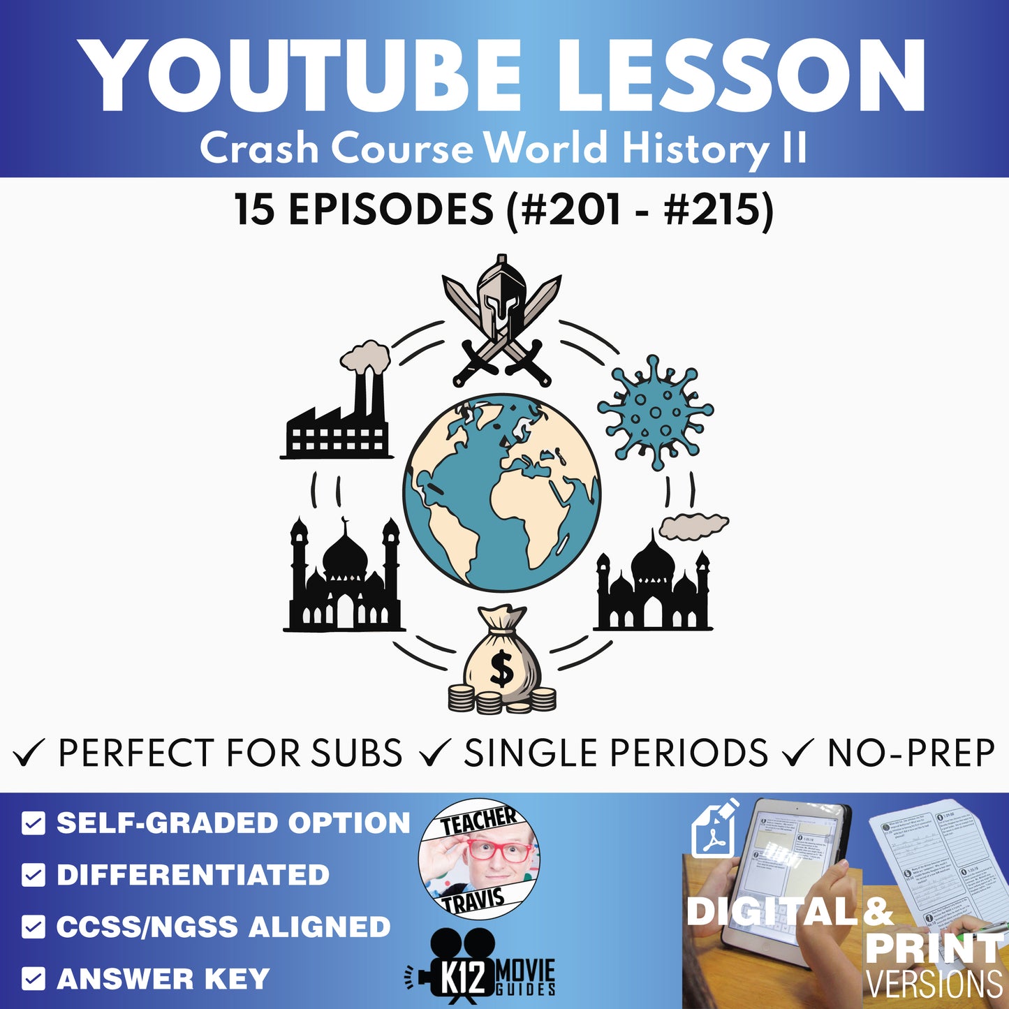 Crash Course World History II #201-#215 Video Lesson Set | Civilization, War & Change