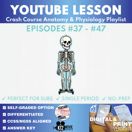 Crash Course Anatomy & Physiology #37-#47 Video Lesson Set | Nutrition, Urinary, Reproductive & Immune Systems