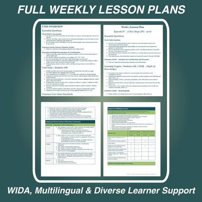 Star Wars Saga Film Studies & Movie Analysis 9 Week Full Curriculum (Grades 9-12)