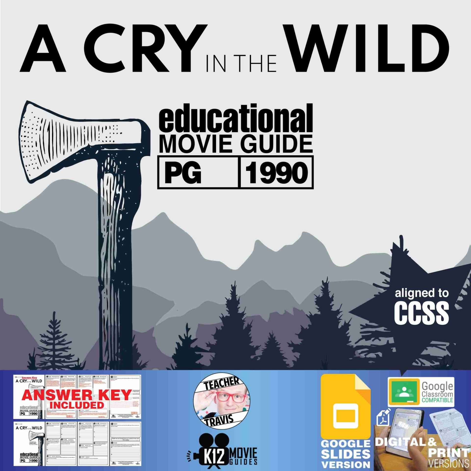 A Cry in the Wild Movie Guide | Questions | Worksheet (PG - 1990) [Hatchet] Cover