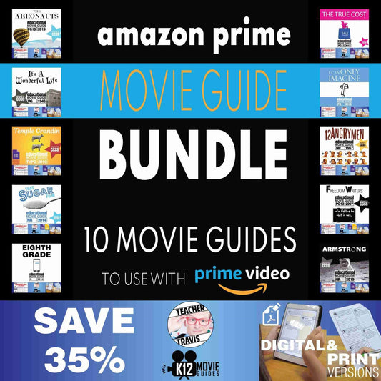 Amazon Prime Bundle of 10 Movie Guides | Questions | Worksheet | SAVE over 35% Cover