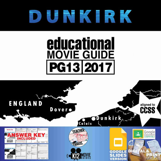 Dunkirk Movie Guide | Questions | Worksheet | Google Slides (PG13 - 2017) Cover