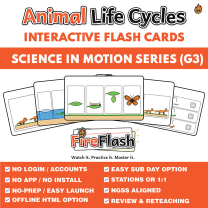 FireFlash | Animal Life Cycles | Grade 3 Animated Science Cards