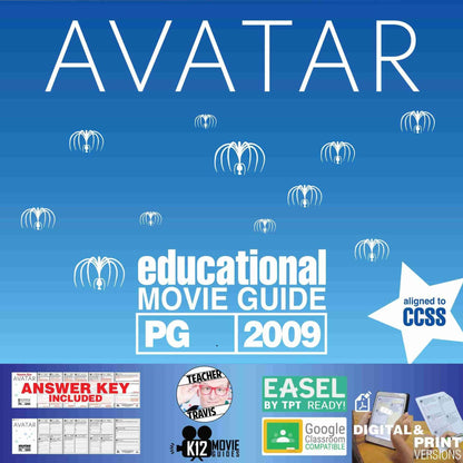 Avatar Movie Guide | Worksheet | Questions | Google Slides (PG13 - 2009) Cover