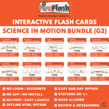 FireFlash | Grade 2 Science in Motion Animated Flash Cards Bundle