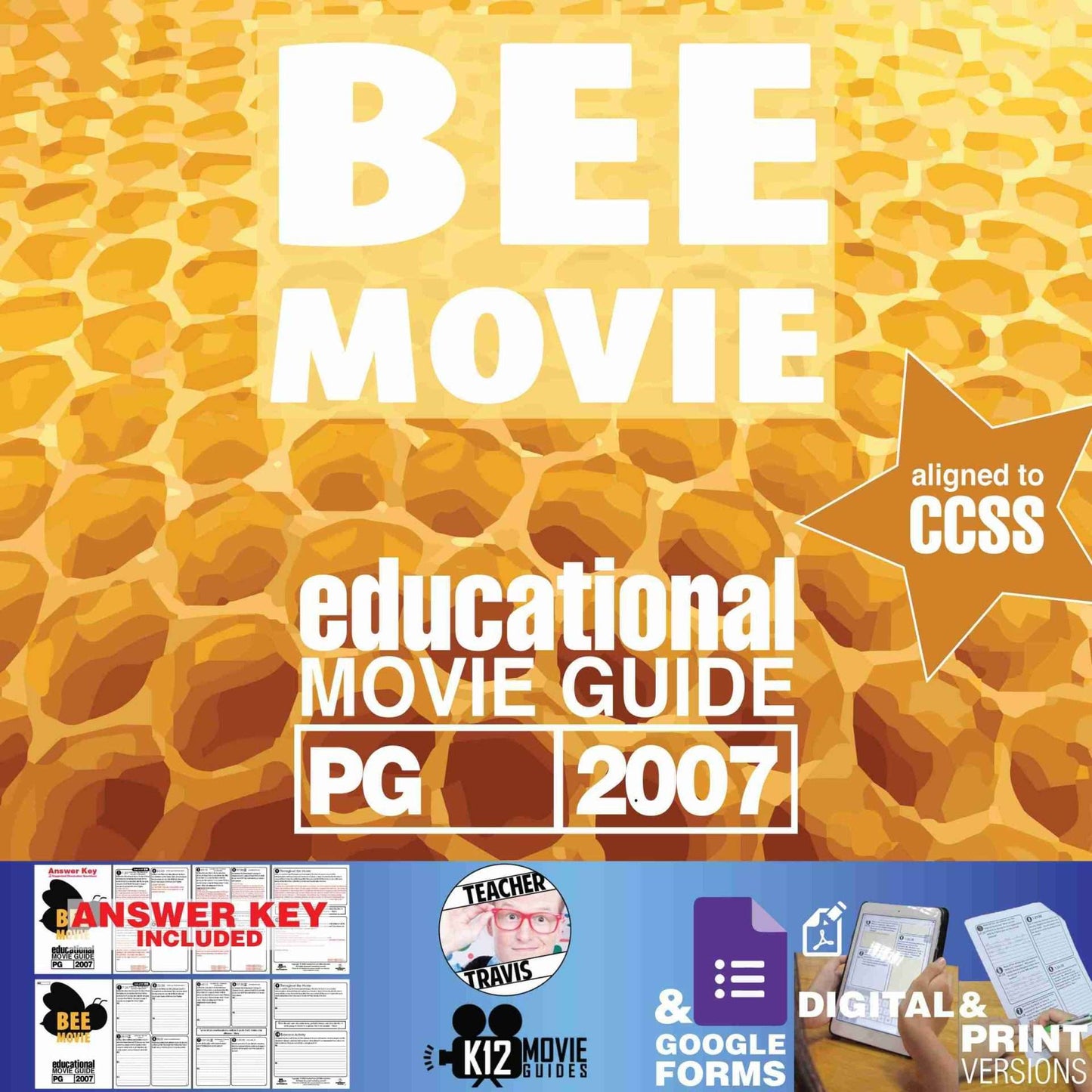 Bee Movie Movie Guide | Questions | Worksheet (PG - 2007) Cover