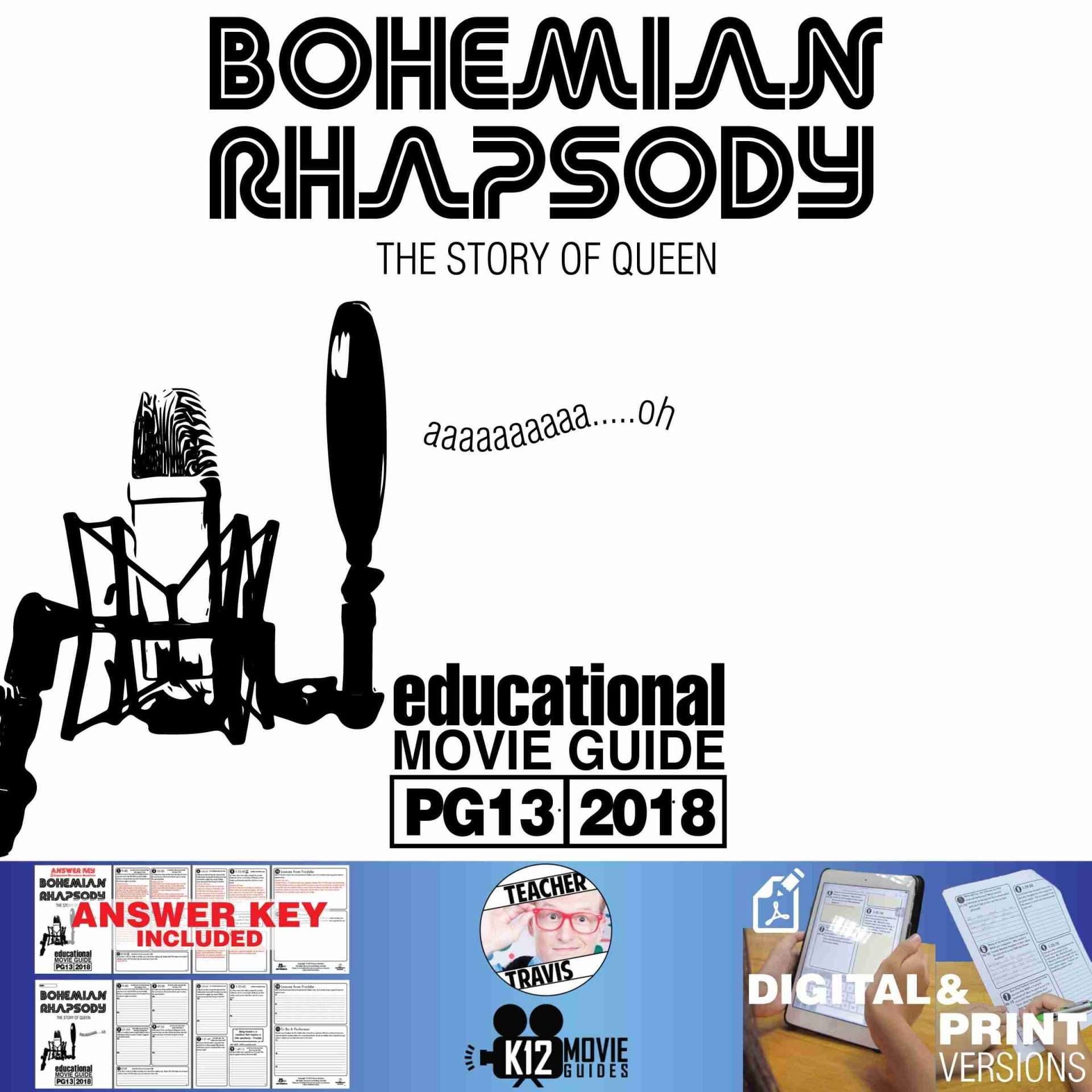 Bohemian Rhapsody Movie Guide | Questions | Worksheet (PG13 - 2018) Cover