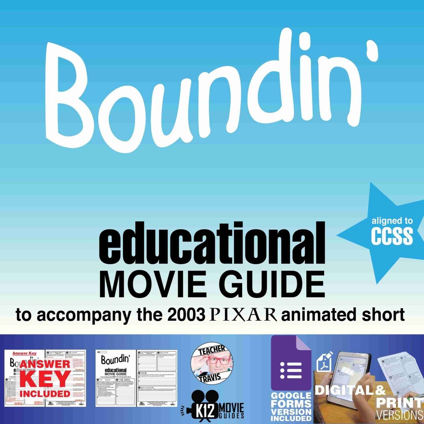 Boundin' Pixar Short Video Guide | Questions | Worksheet | Google Form (2003) Cover