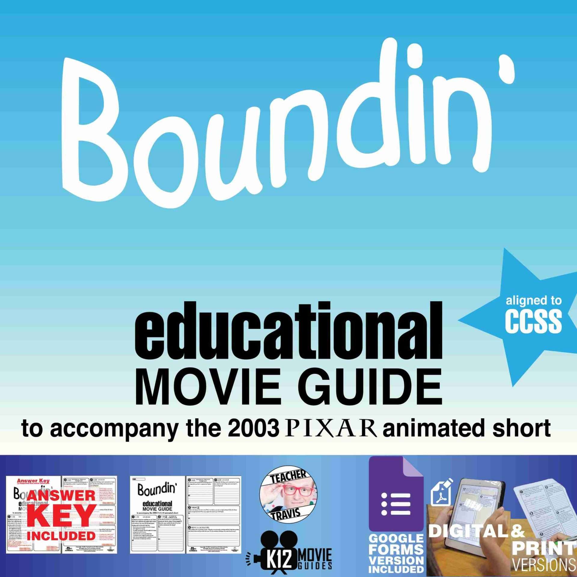 Boundin' Pixar Short Video Guide | Questions | Worksheet | Google Form (2003) Cover