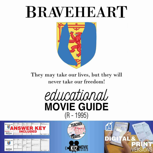 Braveheart Movie Guide | Questions | Worksheet (R - 1995) Cover