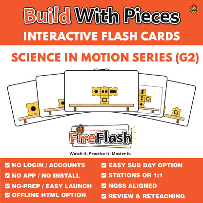 FireFlash | Build With Pieces | Grade 2 Animated Science Cards