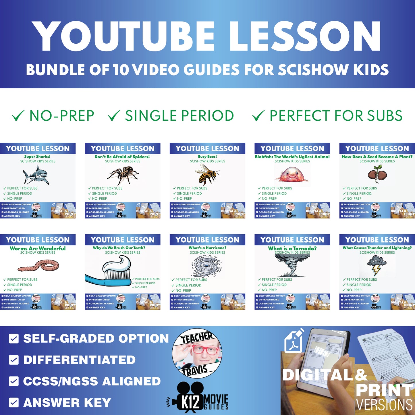 SciShow Kids YouTube Videos | 10 Lesson Bundle