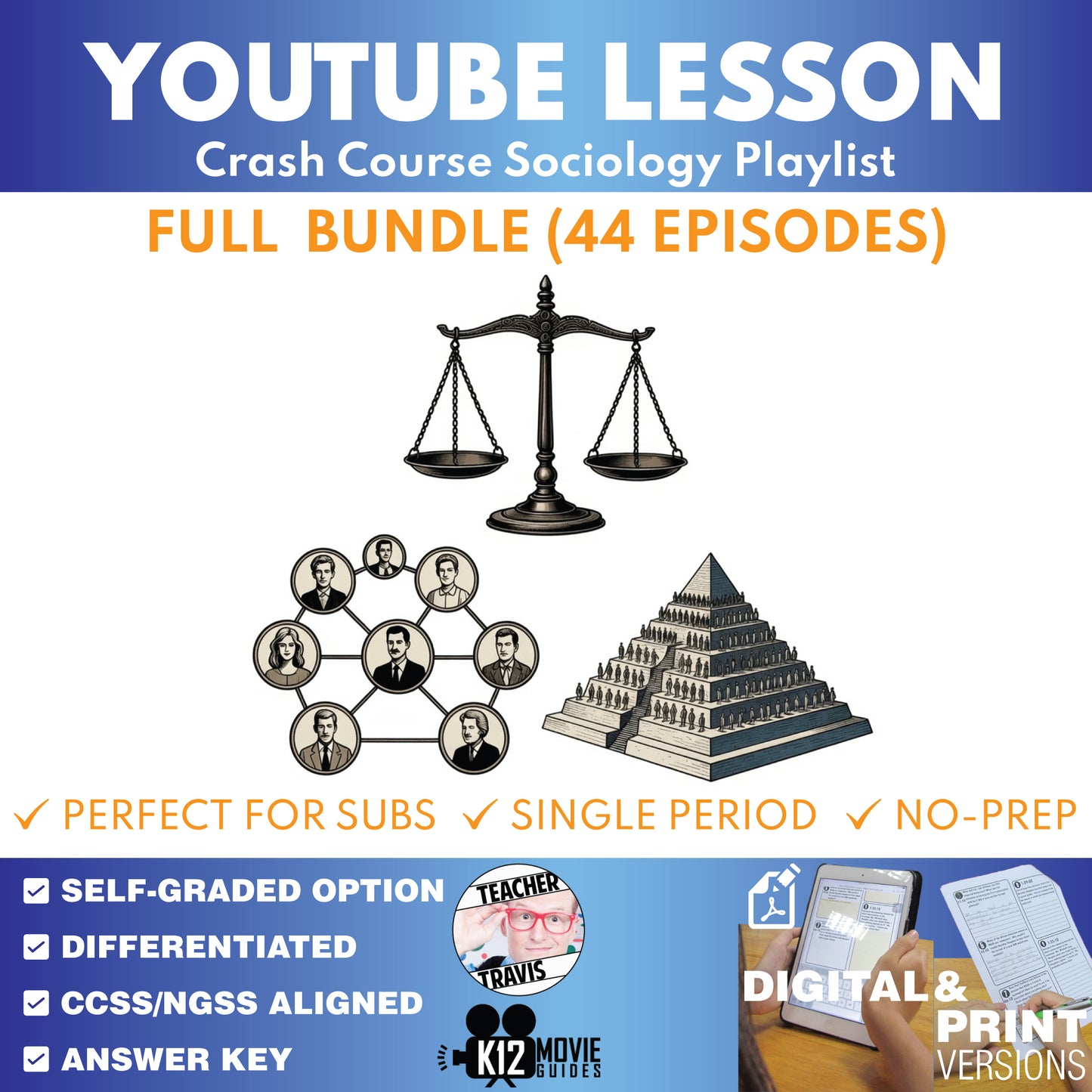 Crash Course Sociology YouTube Video Lesson Bundle | 44 Episodes