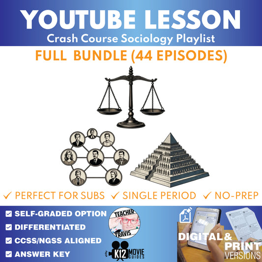 Crash Course Sociology YouTube Video Lesson Bundle | 44 Episodes