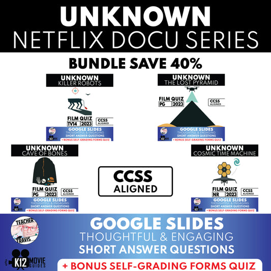 Unknown Documentary Film Quiz Bundle (Avail on Netflix) | Movie Worksheets | SAVE 40%