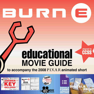 Burn-E Pixar Short Video Guide | Questions | Worksheet | Google Form (2008) Cover