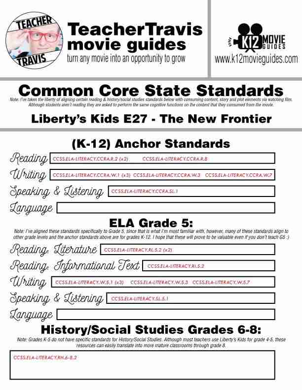 Liberty's Kids | The New Frontier Episode 27 (E27) - Movie Guide | Worksheet Free Sample