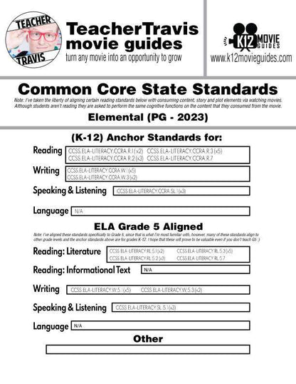 Elemental Movie Guide (PG - 2023) CCSS