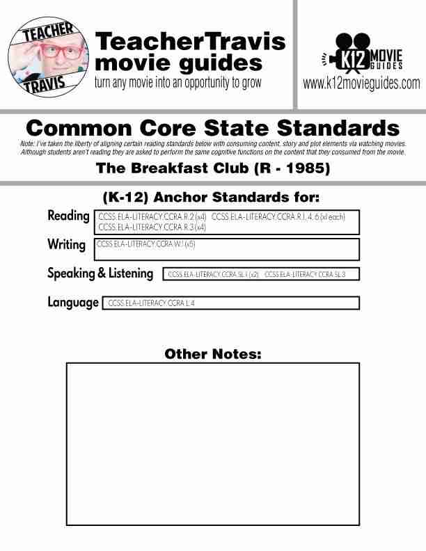 The Breakfast Club Movie Guide | Peer Pressure | Stereotypes | Clique (R - 1985) CCSS