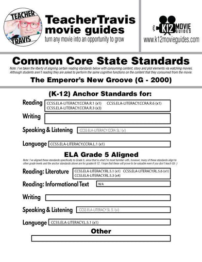 Movie Guide made for The Emperor's New Groove (G - 2000) CCSS