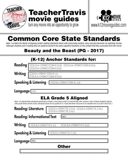 Movie Guide made for Beauty and the Beast (PG-2017) CCSS