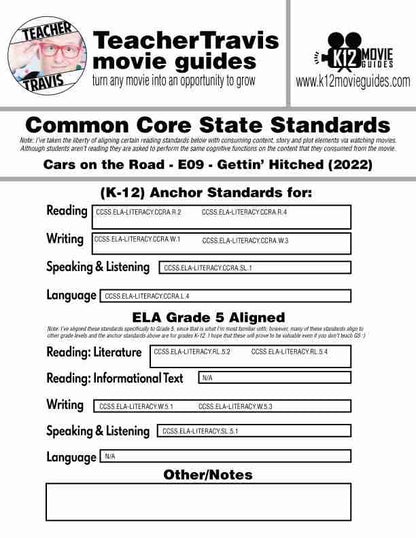 Pixar Short - Cars on the Road - E09 - Gettin' Hitched Video Guide (2022) CCSS