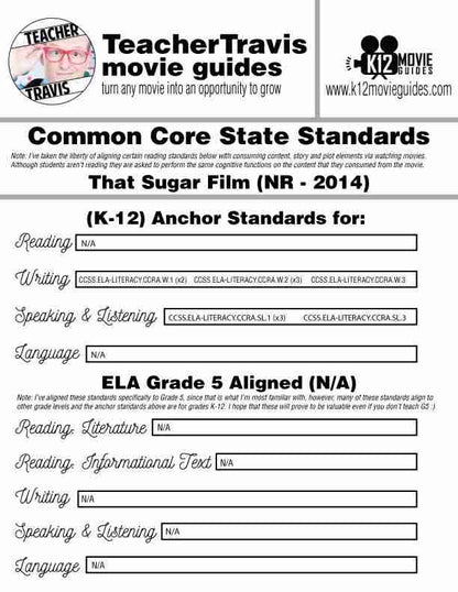 That Sugar Film Movie Guide | Questions | Worksheet (NR - 2014) CCSS Alignment