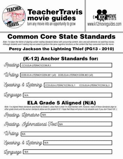 Percy Jackson & the Olympians: The Lightning Thief Movie Viewing Guide (PG-2010) Free Sample